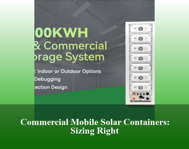 Commercial Mobile Solar Containers: Sizing Right